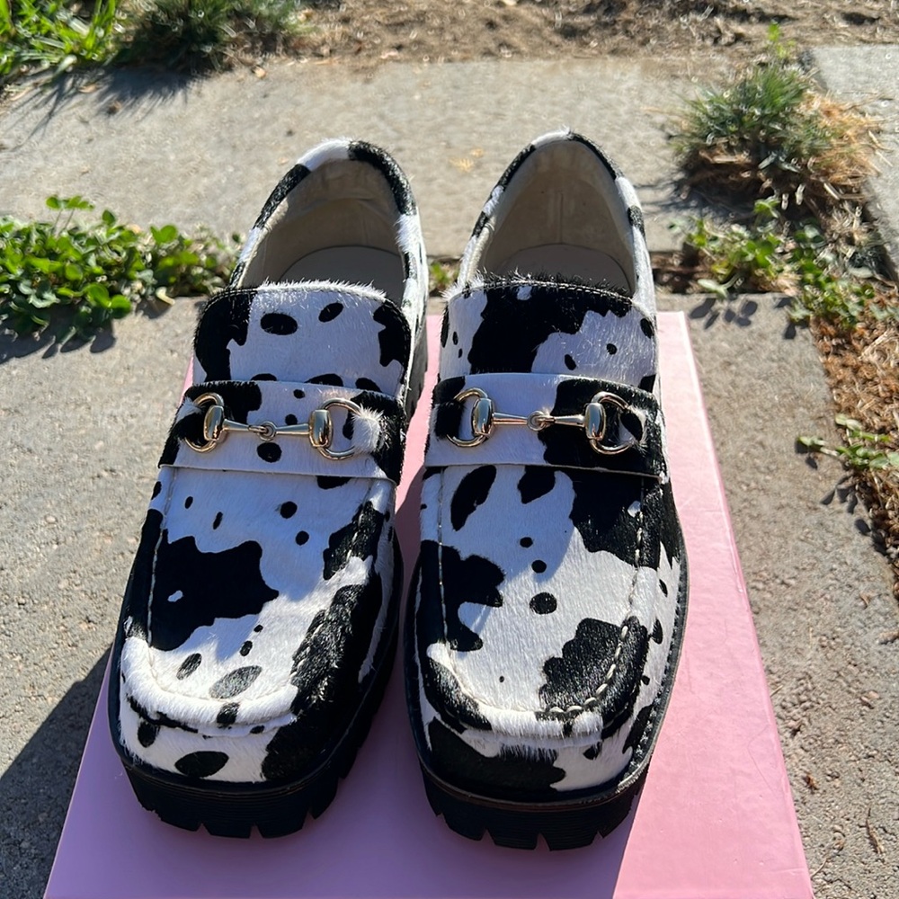 Intentionally Blank hair on hide loafer